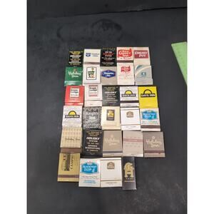 Vintage Match Boxes Lot, 30 Random Inns, Unstruck Matches Collectible Matchbooks